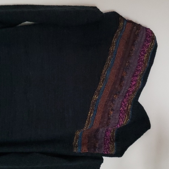 Soft surroundings boho green wool blend sweater, asymmetrical hem, women's small - Picture 3 of 7